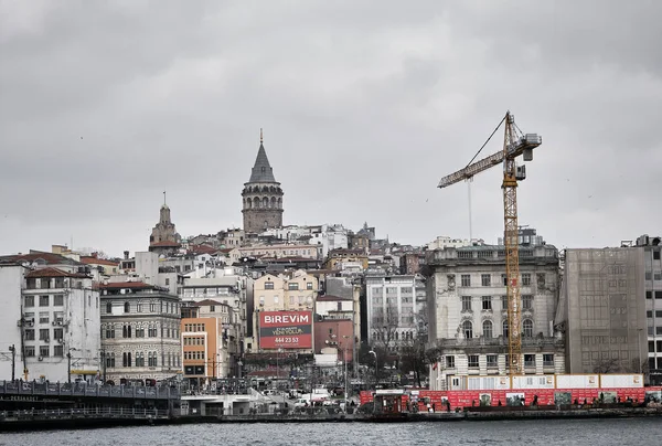 Törökország Isztanbul 2021 Isztambuli Híres Galata Torony Isztambuli Bosforról Készített — Stock Fotó
