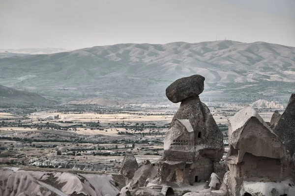 Formación Roca Piedra Urgup Goreme Antigua Ciudad Capadocia Turquía Con — Foto de Stock