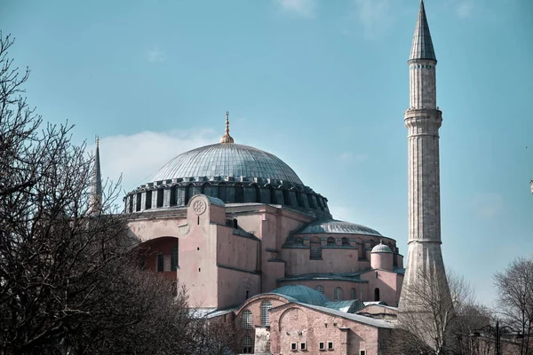 모스크 Hagia Sophia Mosque 박물관 교회와 모스크 전면의 정치적 그리고 — 스톡 사진