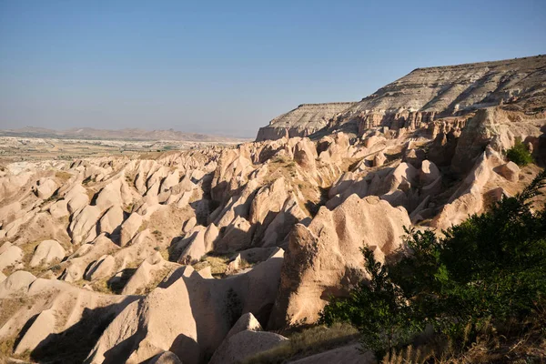 Chimeneas Hadas Capadocia Vistas Roca Hoodoo Durante Día Soleado Por — Foto de Stock