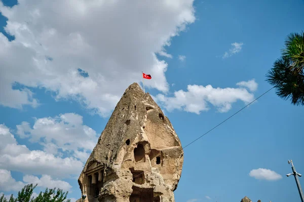 Castelo Ortahisar Capadócia Turquia Calcário Urgup Arte Pedra Era Medieval — Fotografia de Stock