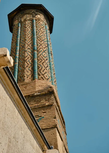Мінарет Мечеті Місцева Назва Ince Minareli Cami Конья Туреччині Мозаїчне — стокове фото