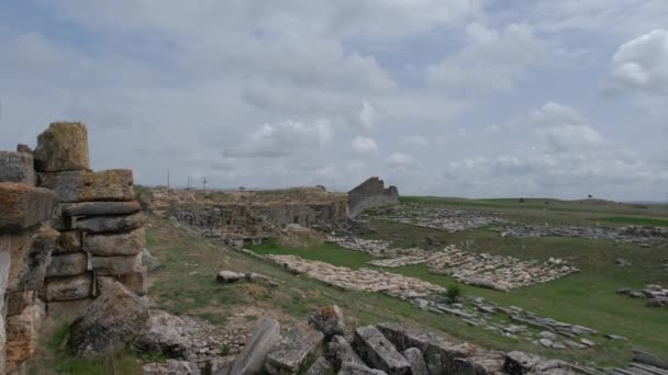 Руины Древнего Города Священной Стены Старого Города Древнегреческий Город Айдзени — стоковое видео