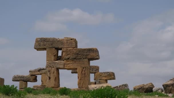 Αρχαία Ερείπια Της Πόλης Της Τουρκίας Ερείπια Στο Blundus Τουρκία — Αρχείο Βίντεο