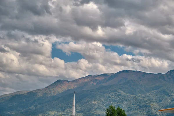 Paysage Dans Les Montagnes Bursa Turquie Sommet Montagne Couvert Nuages — Photo