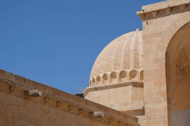 low angle of Dome of islamic architecture of Kasim Pasha Medrese local name is kasimiye medresesi in Mardin Turkey.
