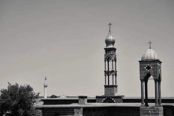 Topo Mar Petyun Keldani Igreja Igreja Armênia Mesquita Muçulmana Uma — Fotografia de Stock