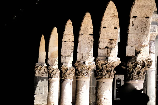 light and shadow at architectural columns and arch inside the grand mosque (ulucami) at Diyarbakir.