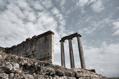 Ancient temple, roman greek city remains and ruins, local name is zeus temple in Cavdarhisar, Turkey.
