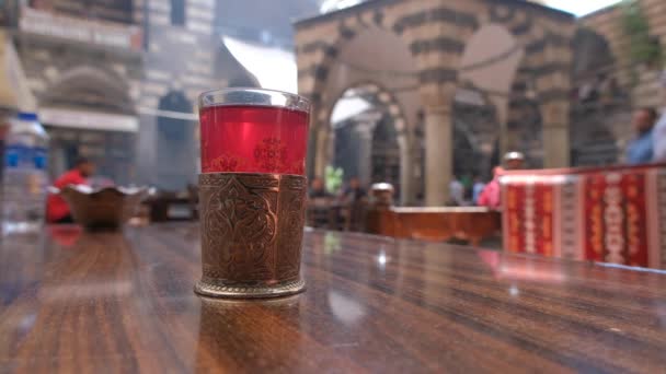 Video Παραδοσιακό Τούρκικο Ποτό Τοπωνύμιο Σερμπέτ Στο Χασάν Πασά Στο — Αρχείο Βίντεο