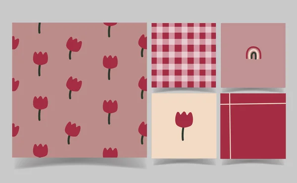 Flower Memo Tebrik Kartı Tasarımı Şablonu. Soyut arkaplan. Duvar kağıdı ambalaj kağıdı.
