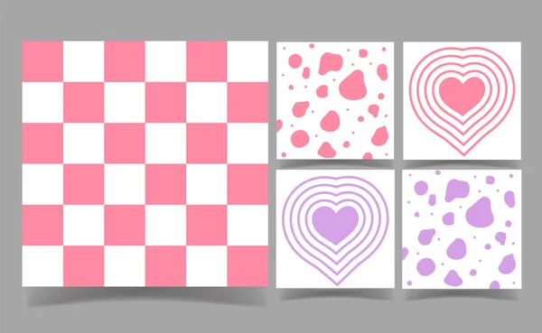 Notas Color Rosa Corazón Plantilla Para Diseño Tarjetas Reserva Chatarra Vector De Stock