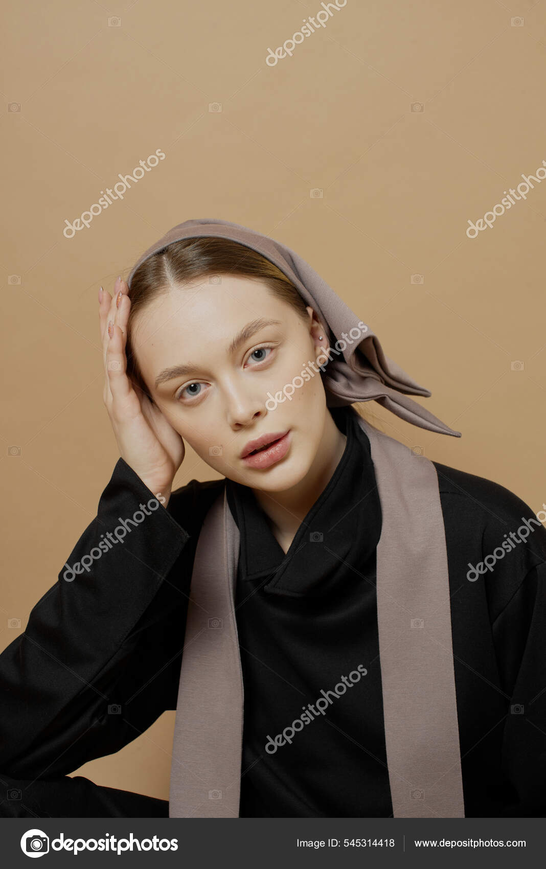 A European girl with a cute face and big - Stock Photo