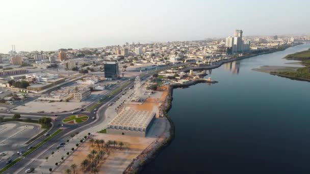 Veduta Aerea Della Spiaggia Jbr Dei Grattacieli Dubai Marina Degli — Video Stock