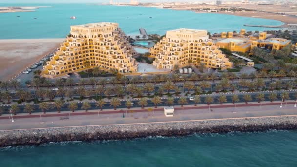 Marjan Island Boulevard Sull Isola Artificiale Terra Bonificata Emirato Ras — Video Stock