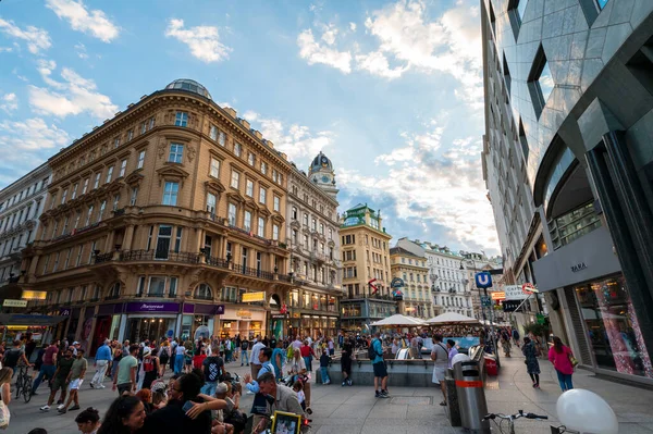 Vienna Austria August 2022 Vienna Downtown Main City Square Stephansplatz — ストック写真