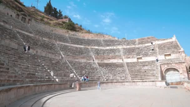 Αμμάν Ιορδανία Μαΐου 2022 Σκάλες Και Αμφιθέατρο Του Αρχαίου Ρωμαϊκού — Αρχείο Βίντεο