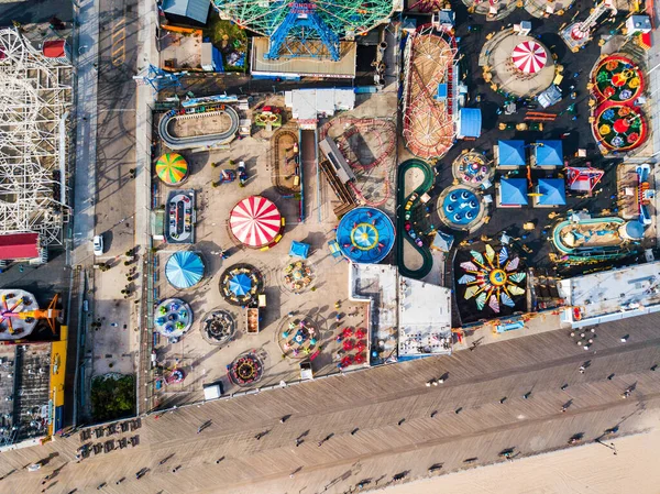 Der Vergnügungspark Coney Island New York Aus Der Luft Südlichen — Stockfoto