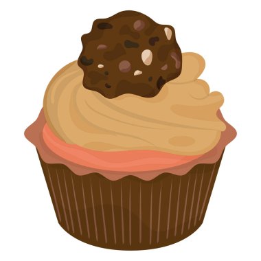 İzole edilmiş çikolatalı kek doğum günü tatlı taşıyıcısı