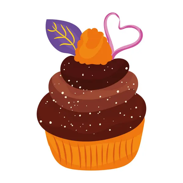 Ayrı renkte kek doğum günü tatlı taşıyıcısı — Stok Vektör