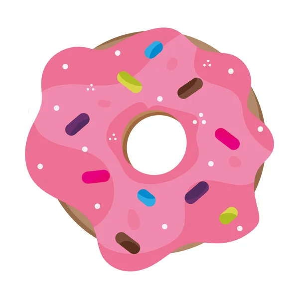 Isolado colorido donut aniversário sobremesa Vector —  Vetores de Stock