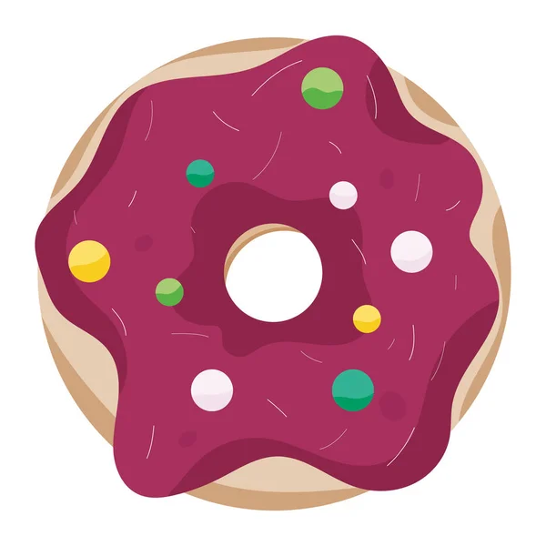 Geïsoleerde gekleurde donut verjaardagsdessert Vector — Stockvector