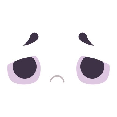 İzole edilmiş üzgün duygu başsız ifade vektörü