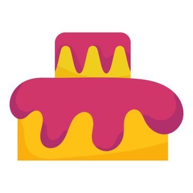 İzole edilmiş tatlı pasta düz tasarım vektörü