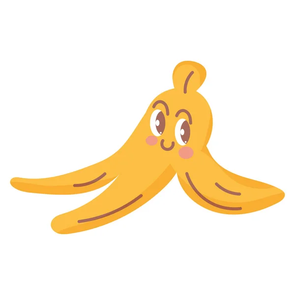 Geïsoleerde gelukkige banaan shell cartoon vector — Stockvector