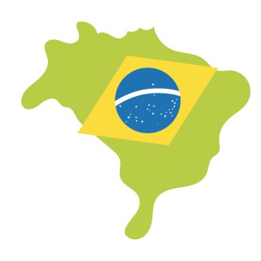Brezilya 'nın bayrak taşıyıcısı ile izole edilmiş haritası