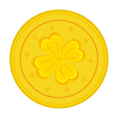 İzole edilmiş Patrick Günü Altın Para Vektörü