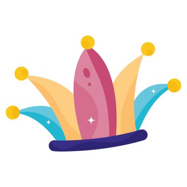 İzole edilmiş renkli soytarı soytarı şapkası Vektörü