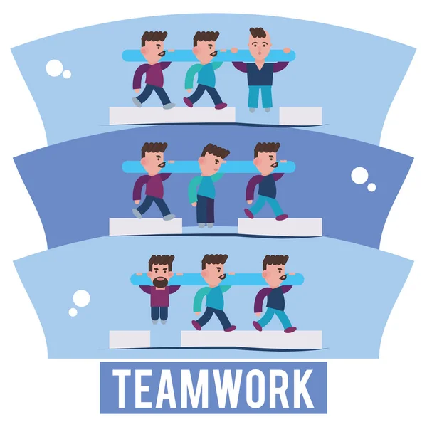 Skupina lidí, kteří spolupracují Koncepce týmové práce — Stockový vektor