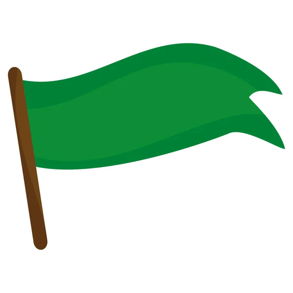 Isolado verde vazio acenando bandeira Vector —  Vetores de Stock