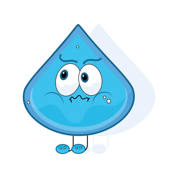 Isolated angry drop of water cartoon Vector — Stock Vector