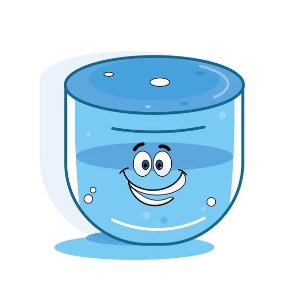 Isolated happy glass of water cartoon Vector — Stock Vector