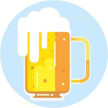 Köpük ikon vektörlü izole bira bardağı.