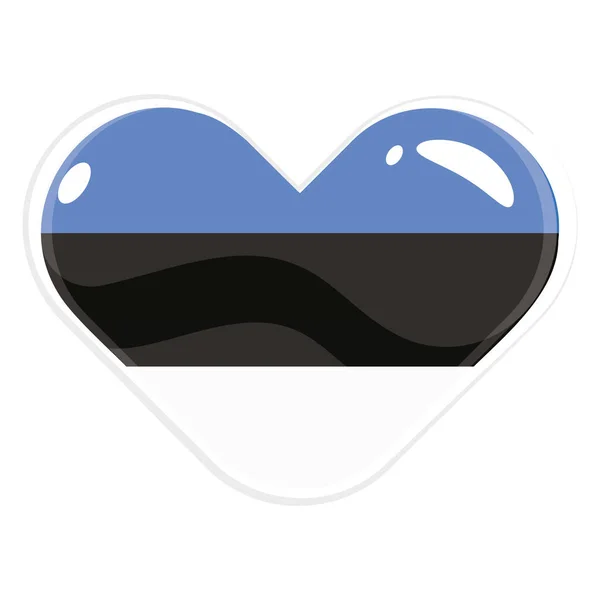 Vereinzelte Herzform mit der Flagge von Estonia Vector — Stockvektor