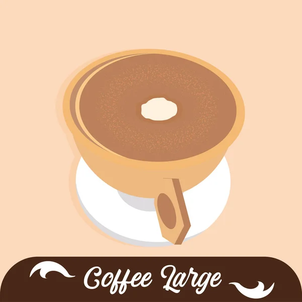 따듯 한 커다란 커피 음료 분쇄기 — 스톡 벡터