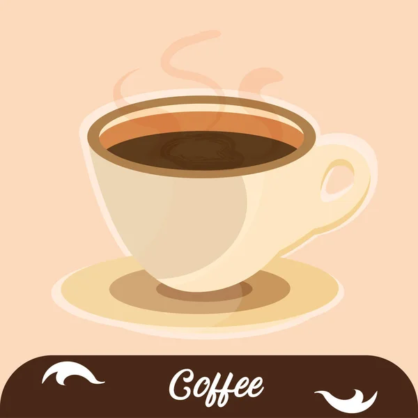 Isolierte Tasse mit heißem Kaffee Vector — Stockvektor