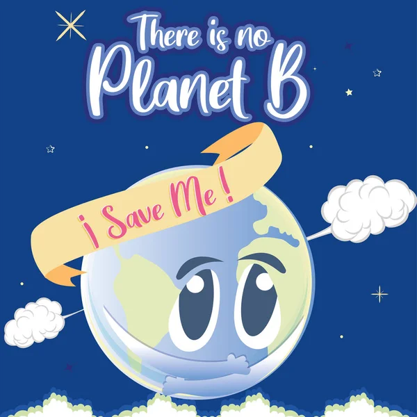 Earth day There is no plan b Sad planet earth Vector — Stock Vector