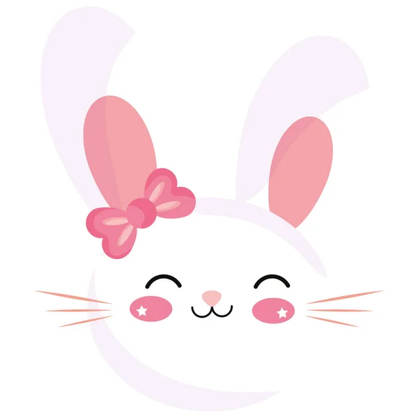 Mignon lapin fille dessin animé kawaii vecteur — Image vectorielle