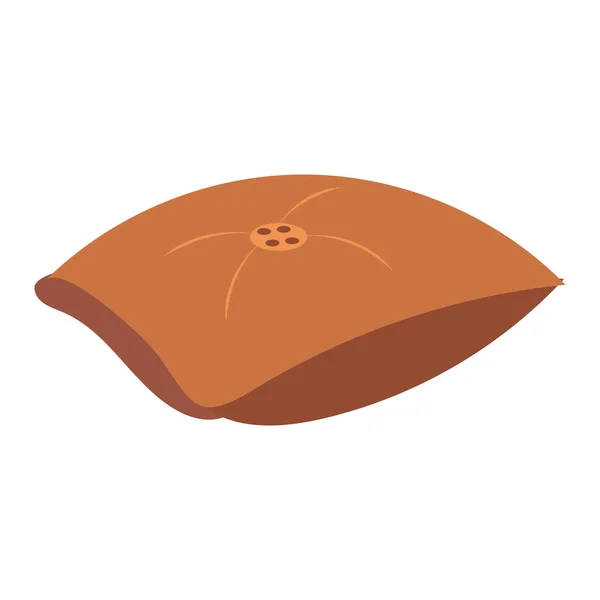 Oreiller isolé brun sans plumes Vecteur — Image vectorielle
