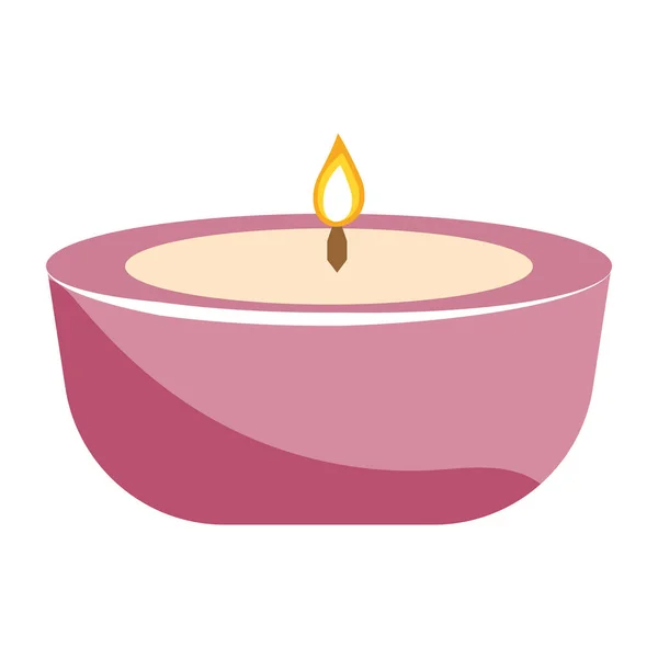 Isolated pink wax candle icon Vector — Stock Vector