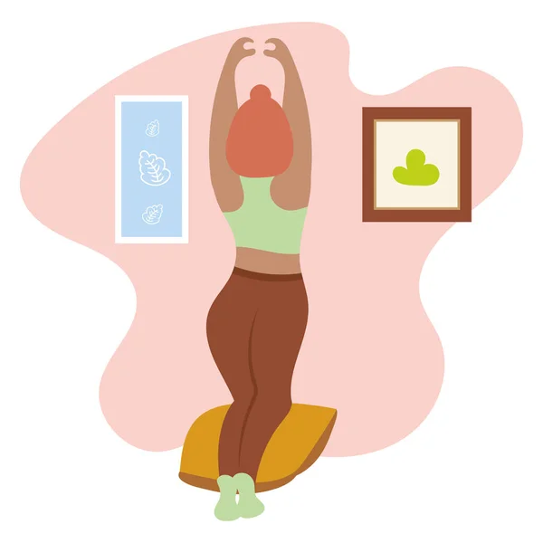 Ізольована дівчина робить вправи з йоги концепція Гігге Вектор — стоковий вектор