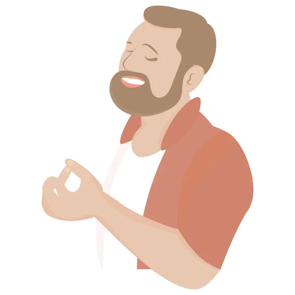 Изолированный мужской аватар хипстера с бородой Вектор — стоковый вектор