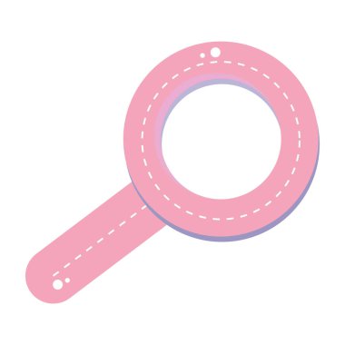 İzole büyüteç simgesi düz dizayn Vektörü