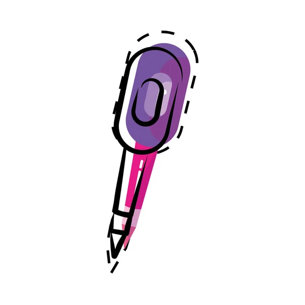 Isolated sketch of a pen with dotted lines School supply Vector — стоковый вектор
