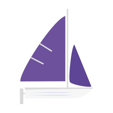 İzole edilmiş renkli gemi simgesi düz tasarım Vektörü