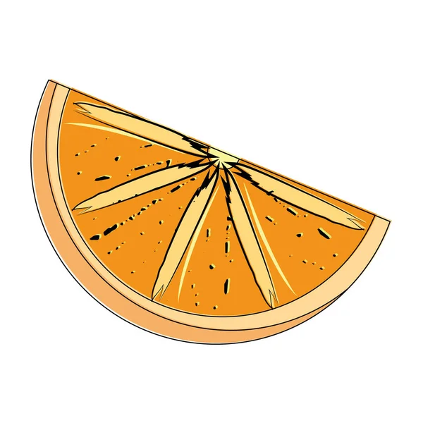 Schizzo isolato di una fetta di mandarino Vettore — Vettoriale Stock